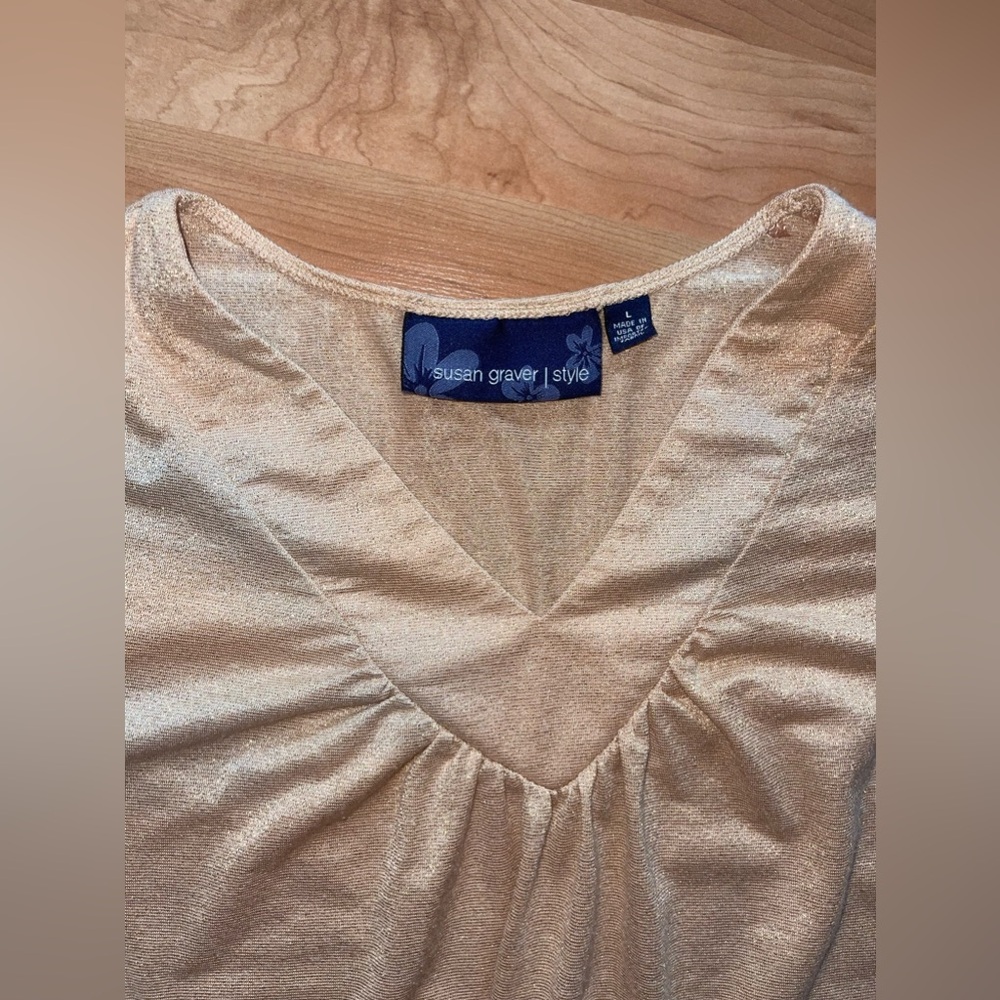 Susan Graver Gold Blouse - Picture 4 of 4